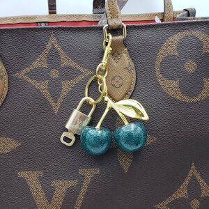 Authentic Louis Vuitton Lock & Key with Unbranded Apple Charm, Keychain
